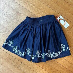 Ruby & Bloom Navy Embroidered Skirt